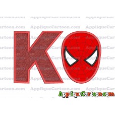 Spider Man Head Applique Embroidery Design With Alphabet K