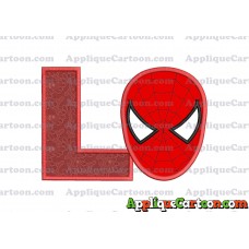 Spider Man Head Applique Embroidery Design With Alphabet L