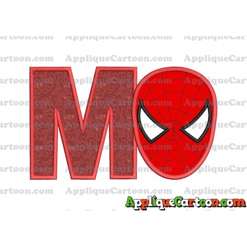 Spider Man Head Applique Embroidery Design With Alphabet M
