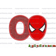 Spider Man Head Applique Embroidery Design With Alphabet O