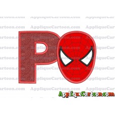 Spider Man Head Applique Embroidery Design With Alphabet P