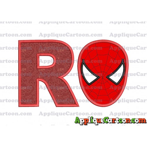 Spider Man Head Applique Embroidery Design With Alphabet R