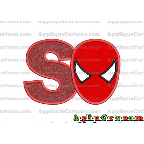 Spider Man Head Applique Embroidery Design With Alphabet S