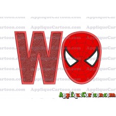 Spider Man Head Applique Embroidery Design With Alphabet W