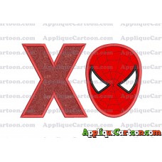 Spider Man Head Applique Embroidery Design With Alphabet X