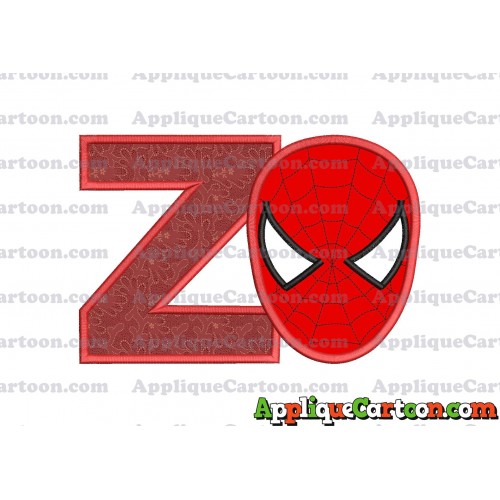 Spider Man Head Applique Embroidery Design With Alphabet Z