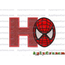 Spiderman Head Applique 02 Embroidery Design With Alphabet H