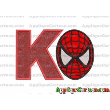 Spiderman Head Applique 02 Embroidery Design With Alphabet K