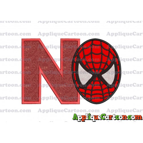 Spiderman Head Applique 02 Embroidery Design With Alphabet N