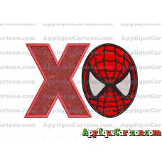 Spiderman Head Applique 02 Embroidery Design With Alphabet X