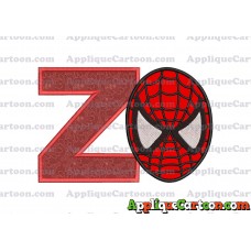 Spiderman Head Applique 02 Embroidery Design With Alphabet Z