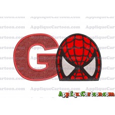 Spiderman Head Applique Embroidery Design With Alphabet G