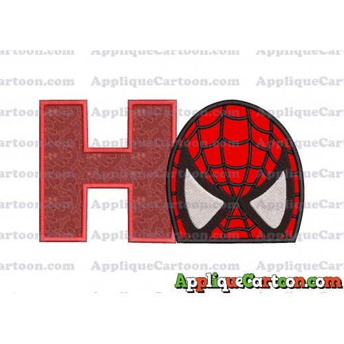Spiderman Head Applique Embroidery Design With Alphabet H