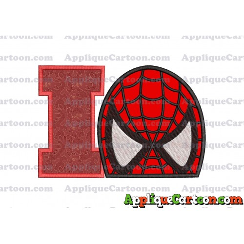Spiderman Head Applique Embroidery Design With Alphabet I