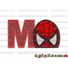 Spiderman Head Applique Embroidery Design With Alphabet M