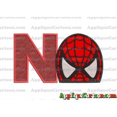Spiderman Head Applique Embroidery Design With Alphabet N