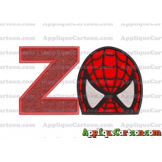 Spiderman Head Applique Embroidery Design With Alphabet Z