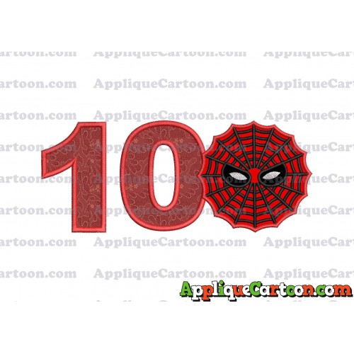 Spiderman Web Applique Embroidery Design Birthday Number 10