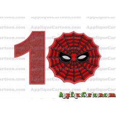 Spiderman Web Applique Embroidery Design Birthday Number 1