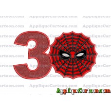 Spiderman Web Applique Embroidery Design Birthday Number 3