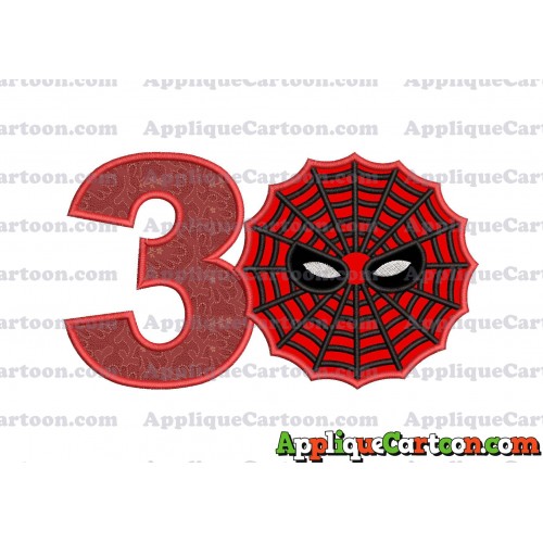 Spiderman Web Applique Embroidery Design Birthday Number 3