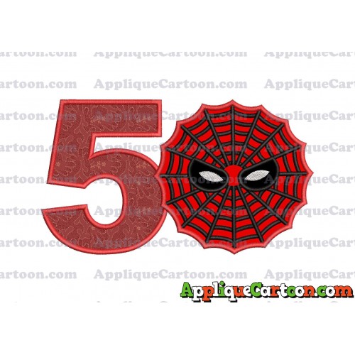 Spiderman Web Applique Embroidery Design Birthday Number 5