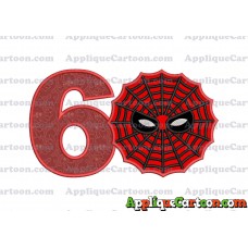Spiderman Web Applique Embroidery Design Birthday Number 6