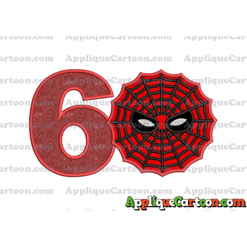 Spiderman Web Applique Embroidery Design Birthday Number 6