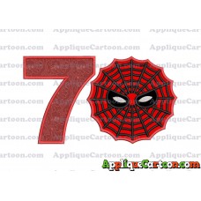 Spiderman Web Applique Embroidery Design Birthday Number 7