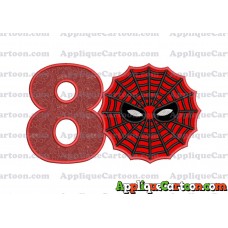 Spiderman Web Applique Embroidery Design Birthday Number 8