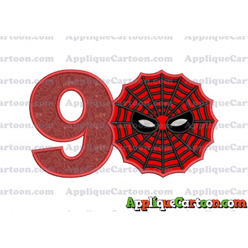 Spiderman Web Applique Embroidery Design Birthday Number 9