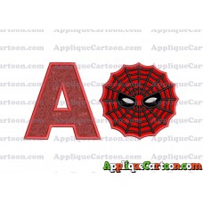 Spiderman Web Applique Embroidery Design With Alphabet A