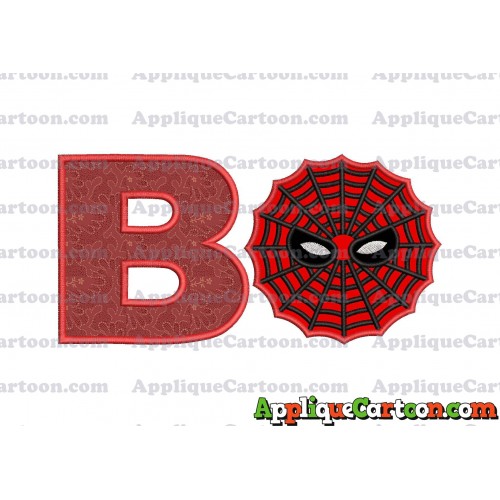 Spiderman Web Applique Embroidery Design With Alphabet B
