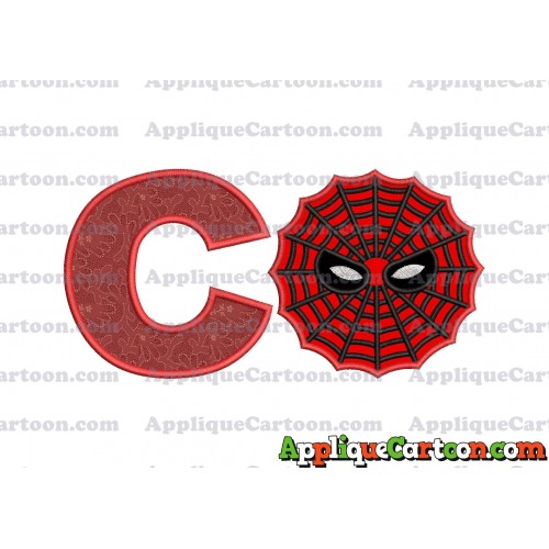 Spiderman Web Applique Embroidery Design With Alphabet C