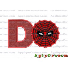Spiderman Web Applique Embroidery Design With Alphabet D