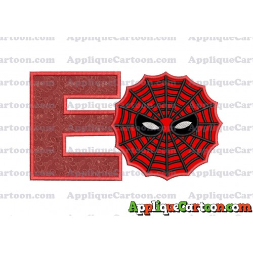 Spiderman Web Applique Embroidery Design With Alphabet E