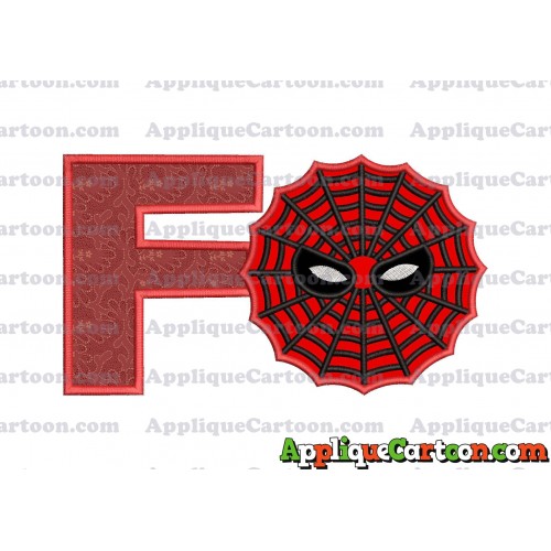 Spiderman Web Applique Embroidery Design With Alphabet F