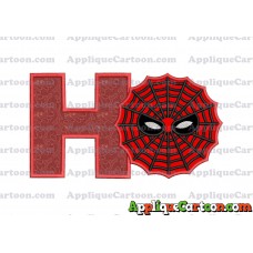 Spiderman Web Applique Embroidery Design With Alphabet H