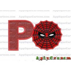 Spiderman Web Applique Embroidery Design With Alphabet P