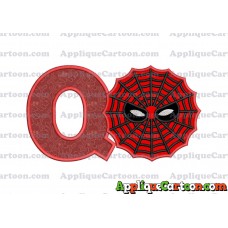 Spiderman Web Applique Embroidery Design With Alphabet Q
