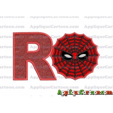 Spiderman Web Applique Embroidery Design With Alphabet R