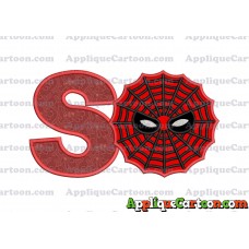 Spiderman Web Applique Embroidery Design With Alphabet S