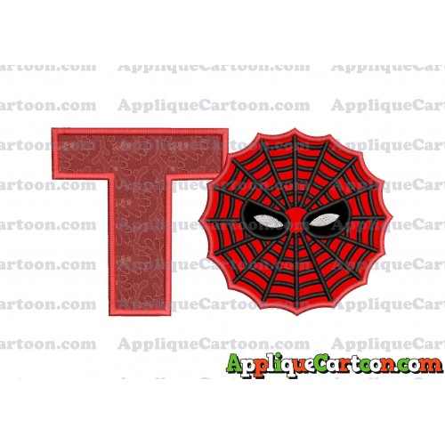 Spiderman Web Applique Embroidery Design With Alphabet T