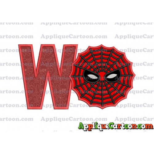 Spiderman Web Applique Embroidery Design With Alphabet W