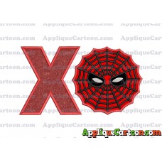 Spiderman Web Applique Embroidery Design With Alphabet X