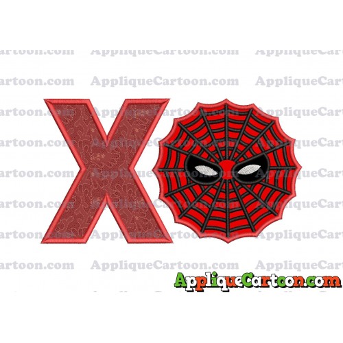 Spiderman Web Applique Embroidery Design With Alphabet X
