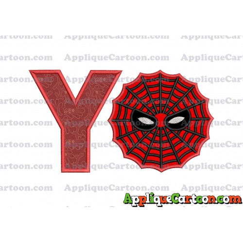 Spiderman Web Applique Embroidery Design With Alphabet Y