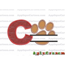 Split Paw Patrol Applique Embroidery Design With Alphabet C