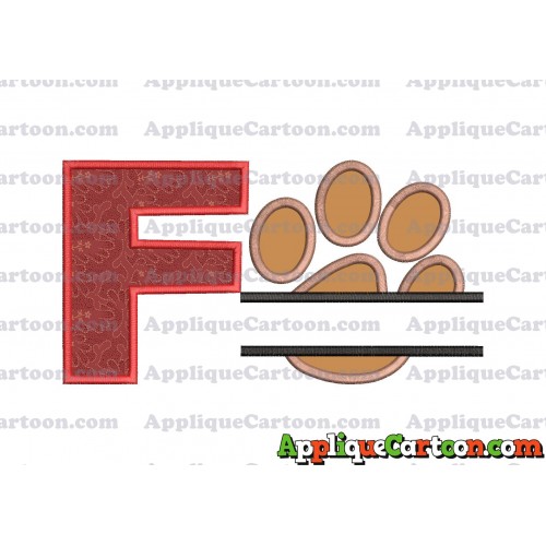 Split Paw Patrol Applique Embroidery Design With Alphabet F
