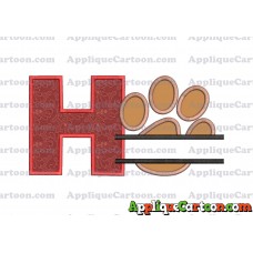 Split Paw Patrol Applique Embroidery Design With Alphabet H